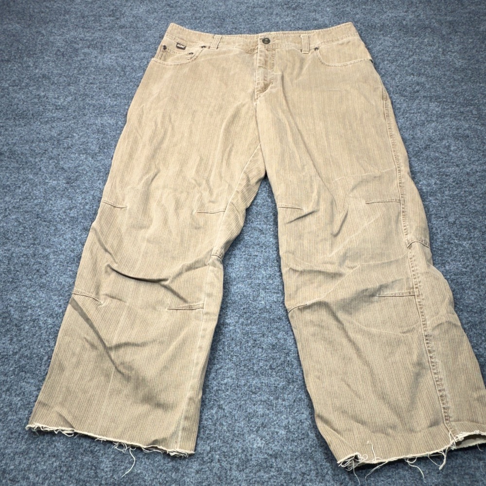 Kuhl Pants Mens 36 Brown Corded Rydr Cut Off Frayed Hem Articulated Knee Trail